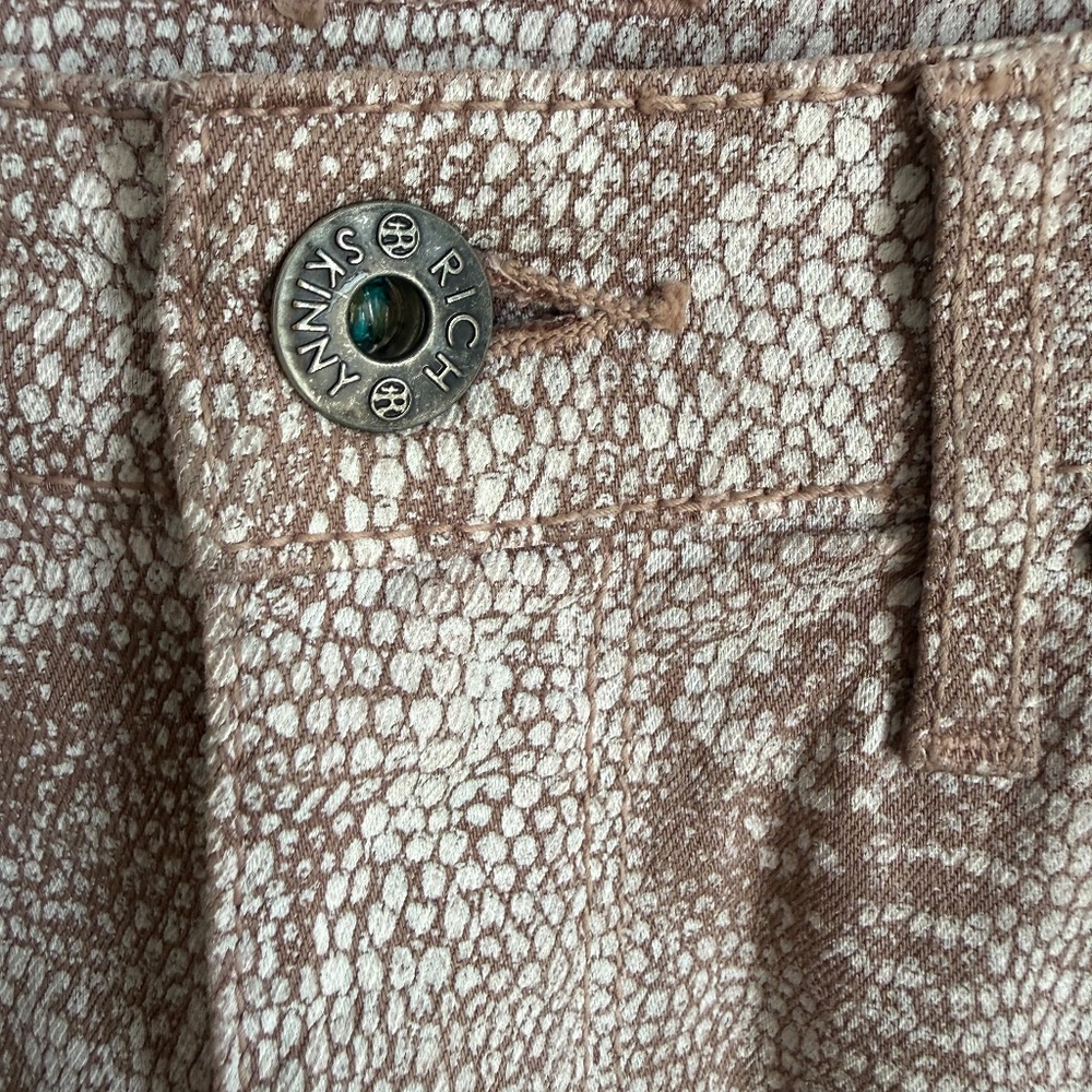 Rich and Skinny Tan Snakeskin Denim Skirt Size 25 - Picture 2 of 9